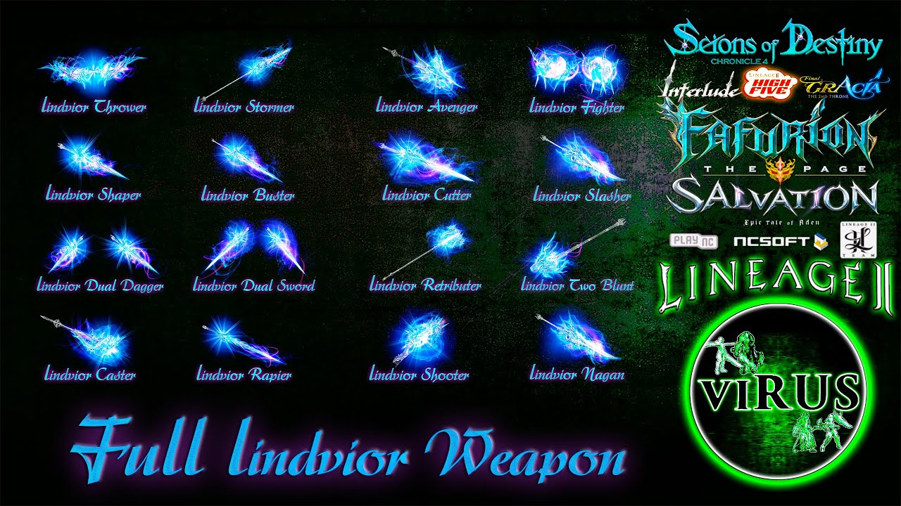 Full Set Of Lindvior Weapons. LINEAGE II - FAFURION. Any Chronicles ◄√i®uS►