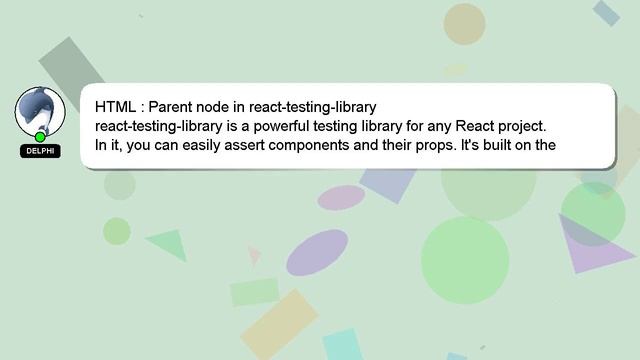 HTML : Parent node in react-testing-library смотреть онлайн