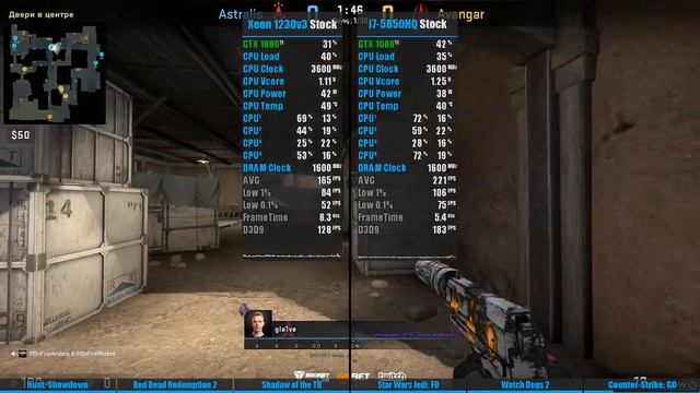 Xeon E3-1230v3 Vs I7-4770K Vs I7-5850HQ TEST IN 6 GAMES STOCK, OC