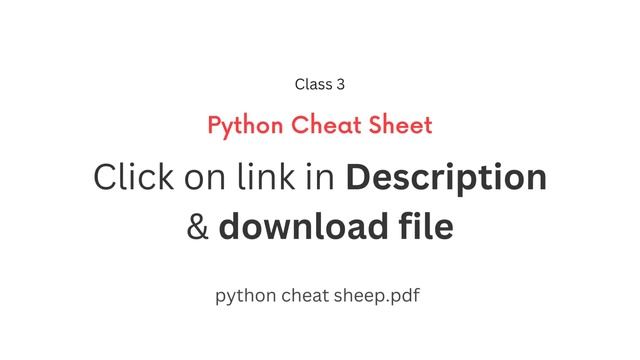 Python Programming - Class 3 - Click on link in Description смотреть онлайн