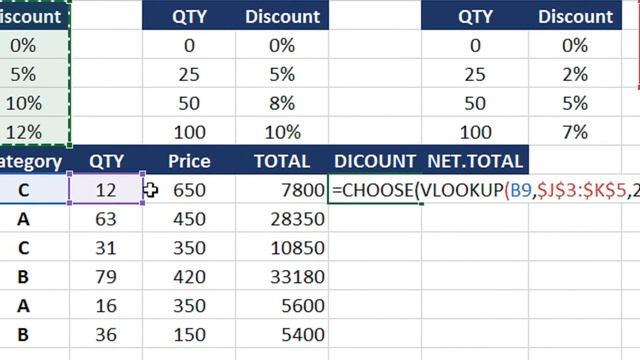 vlookup with 3 lookup tables || Calculate Discount From Different Category смотреть онлайн