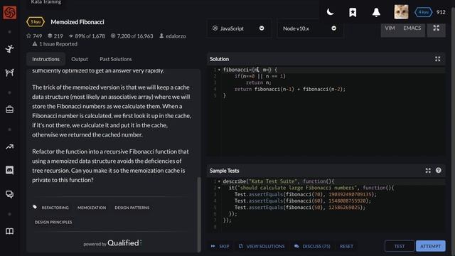 Codewars Memoized Fibonacci смотреть онлайн
