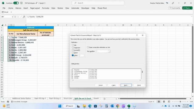 How to Split Text in Excel | # Split Text| #Excel Tips смотреть онлайн