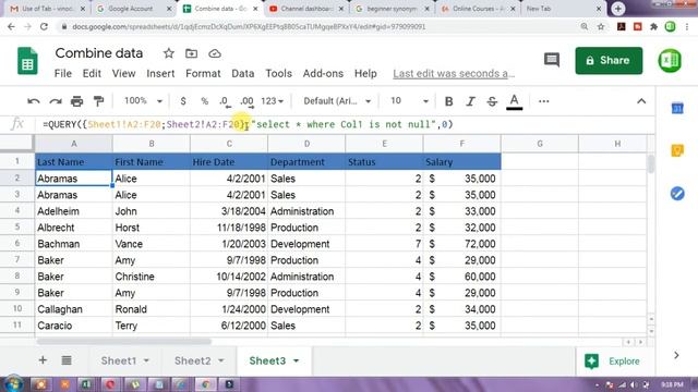 Google Sheet Error - While Consolidate/Combine Data смотреть онлайн