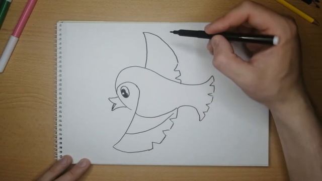 Как рисовать птичку смотреть онлайн