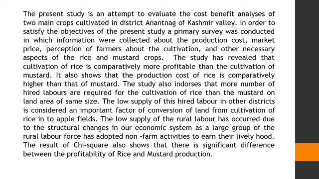 Cost Benefit Analyses of Rabi and Kharif Crops in Kashmir Valley A Case Study of District Anantnag смотреть онлайн