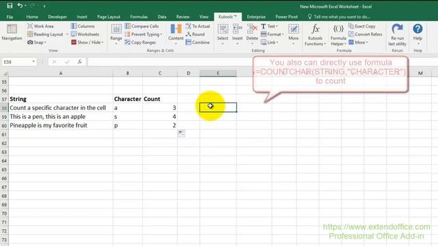 Quickly Count The Occurrences Of A Character In A String In Excel смотреть онлайн