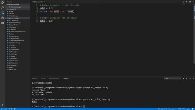 Programmieren in Python 3.6 (2): Ausgabe und Input von Daten смотреть онлайн