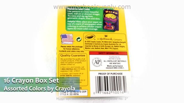 16 Assorted Colored Crayola Crayons 52-0016 смотреть онлайн