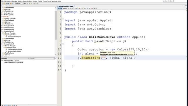 Get Alpha Component Of Color Example In Applet
