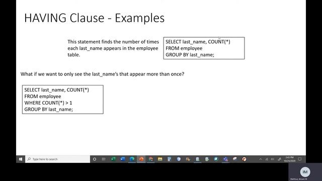 Database Part 5 Class 3 Multiple Group By, Min and Max смотреть онлайн