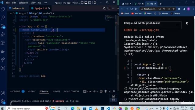 Toggle password visibiliy in React.js смотреть онлайн