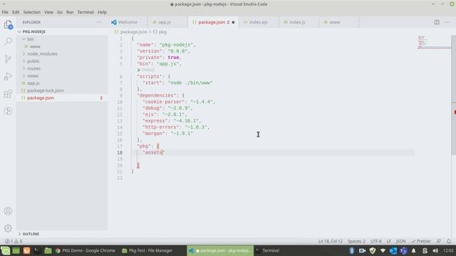 How to make executable file of web application (NodeJS based project) using npm pkg ? смотреть онлайн