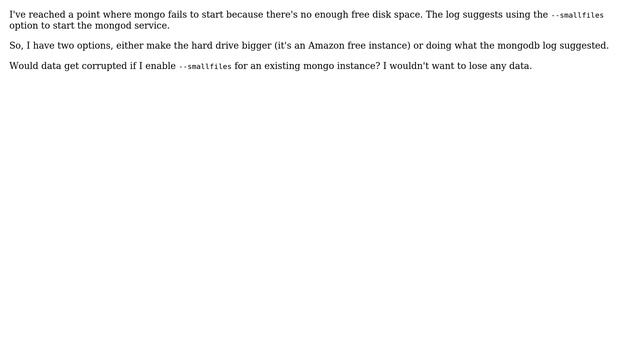 MongoDB switch to smallfiles смотреть онлайн