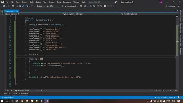 C# Para Iniciantes - Estrutura de Repetição While e Foreach no C# - Aula 15 смотреть онлайн