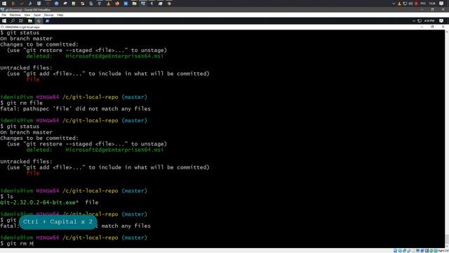 Removing Files | Удаление файлов | Git | Windows | 2021 смотреть онлайн