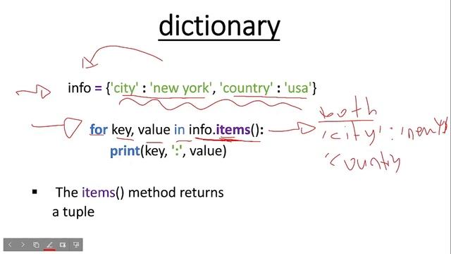 How to use items() method in Python Dictionaries ? смотреть онлайн