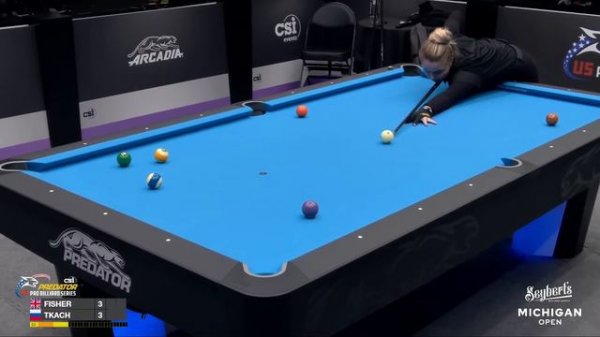 Kelly Fisher vs Kristina Tkach ▸ 2022 Seybert’s Michigan Open▸Predator Pro Billiard Series
