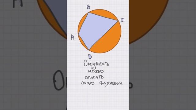 Окружность около четырехугольника #Shorts смотреть онлайн