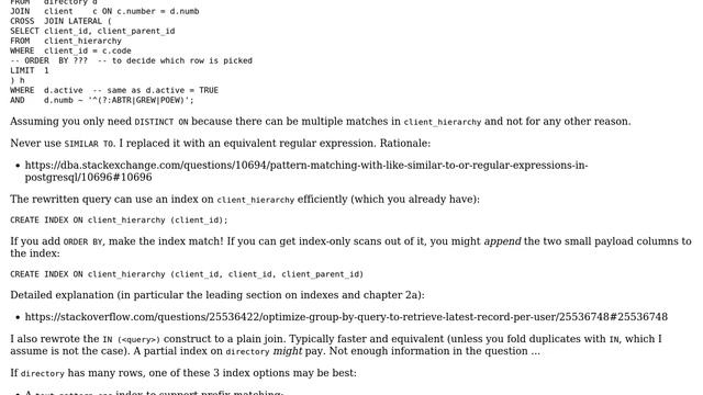 Databases: Optimize query with SIMILAR TO and many prefixes (2 Solutions!!) смотреть онлайн