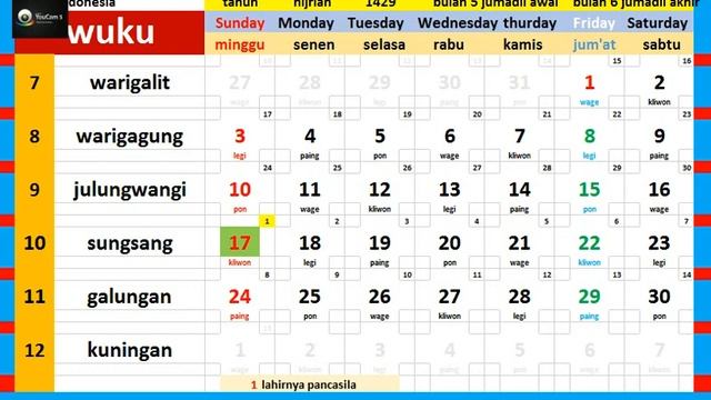 calendar 2007 complete pawukon - weton - java / hijri calendar market смотреть онлайн