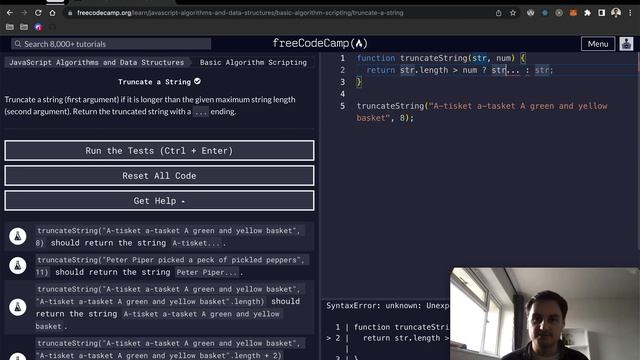 freeCodeCamp - Truncate a String смотреть онлайн