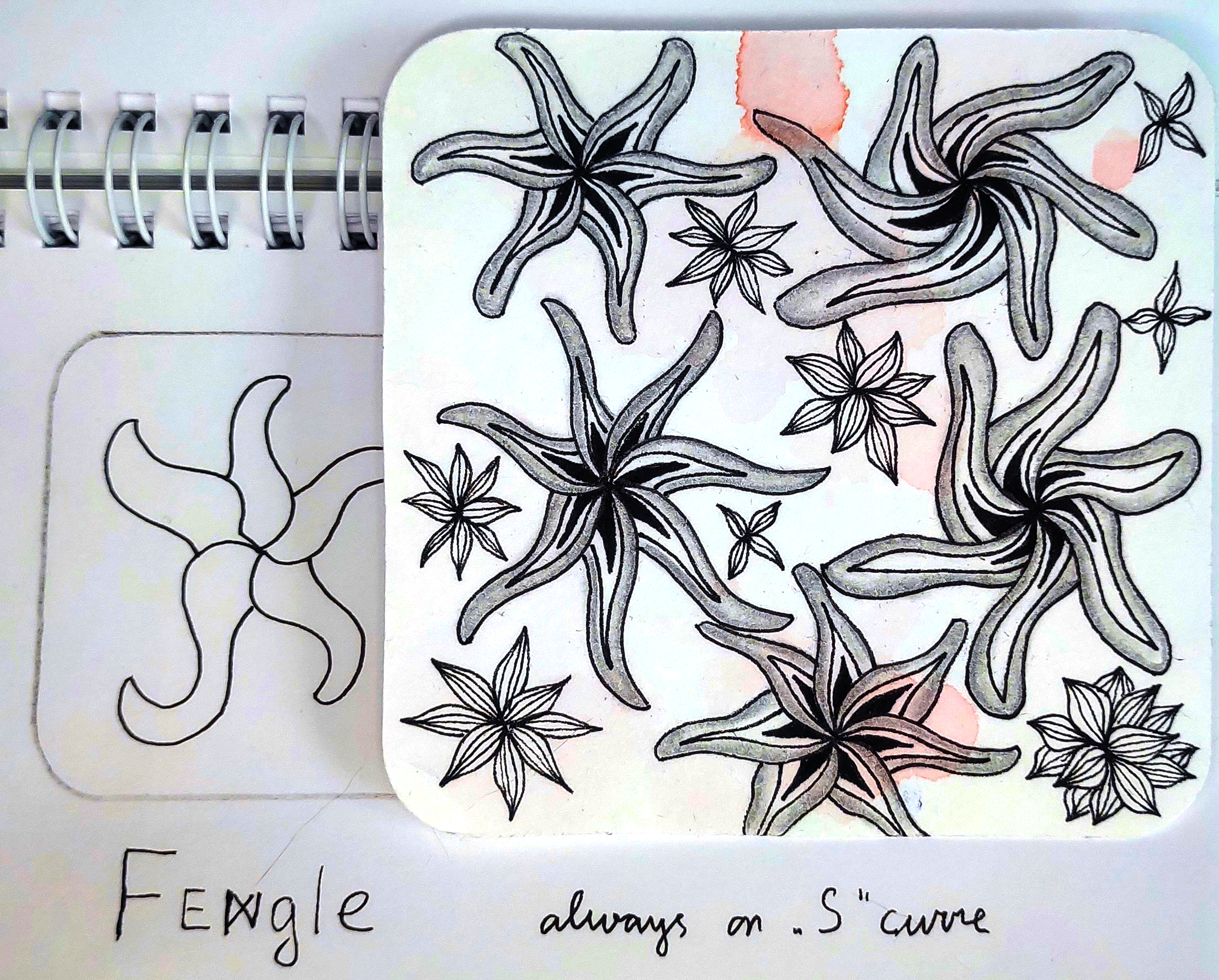 Зентангл Тангл Fengle