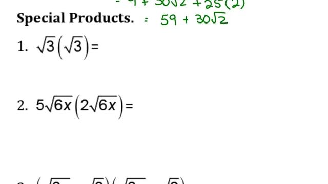 Lesson 3 Multiplying And Dividing Radicals Part 1