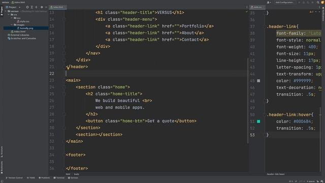HTML/CSS - Создание проекта Versus смотреть онлайн
