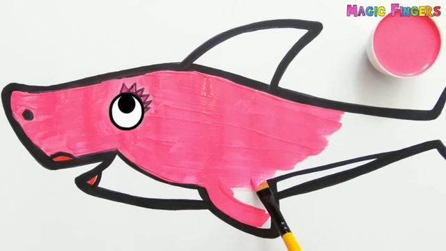 Learn How To Draw Pink Mommy Shark | Easy Drawing For Kids #37