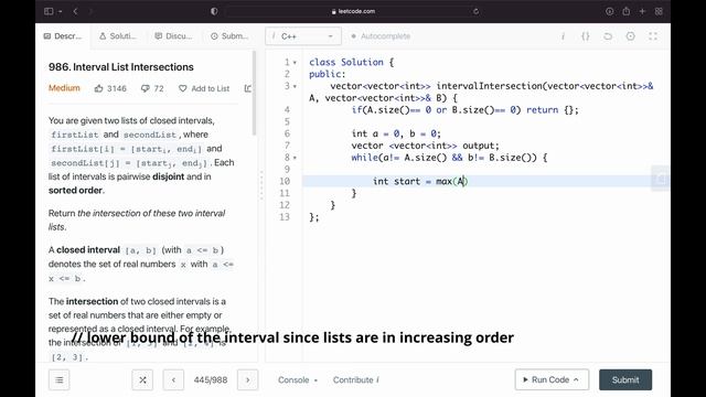 Interval List Intersections - LeetCode смотреть онлайн