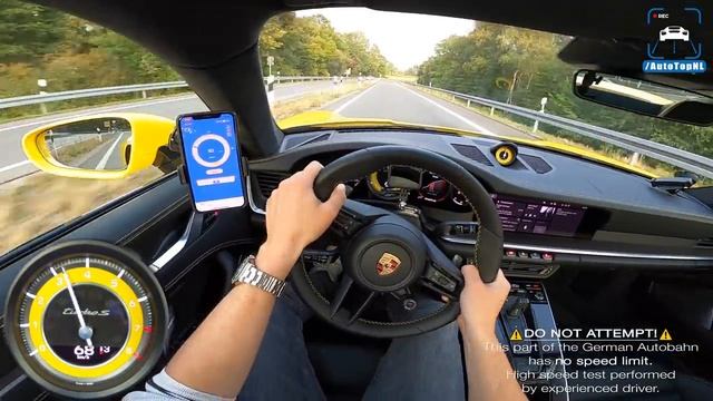 PORSCHE 911 TURBO S максимальная скорость POV смотреть онлайн