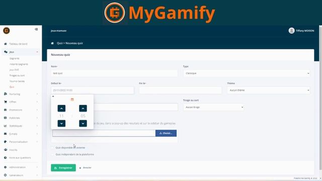 [MyGamify] Création d'un quiz associé à un tirage au sort смотреть онлайн