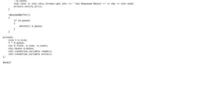 Thread-safe bounded buffer FIFO queue using C++11 смотреть онлайн