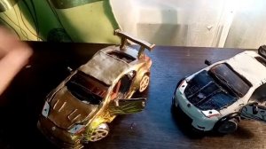 Слепил из пластилина две машины, NISSAN 350 Z, тройной форсаж токийский дрифт