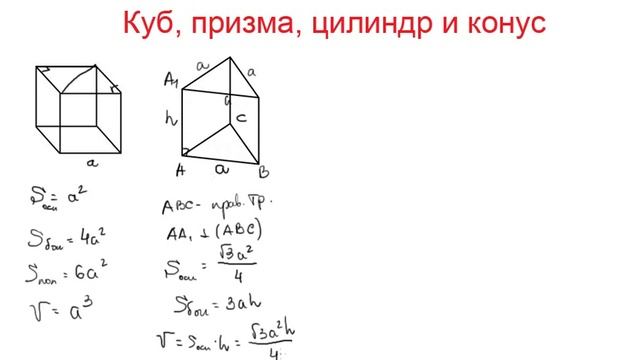 Миникурс по геометрии. Куб, призма, цилиндр и конус смотреть онлайн