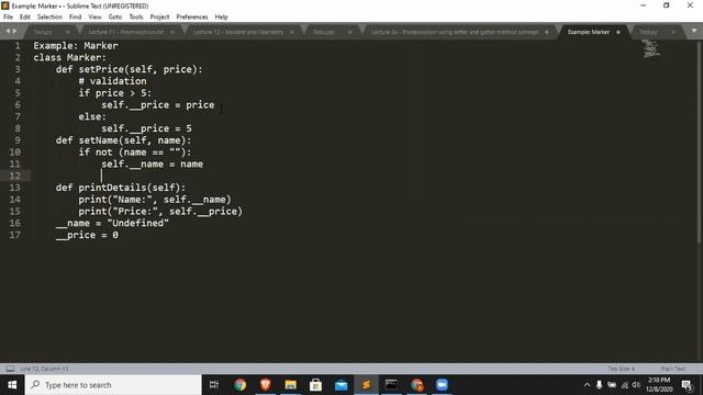 [Python Example] Lecture 2b - Encapsulation using setter and getter method смотреть онлайн