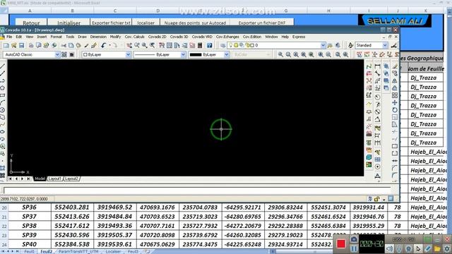 Import un fichier txt,export un fichier dxf ,affichage sur autocad. смотреть онлайн