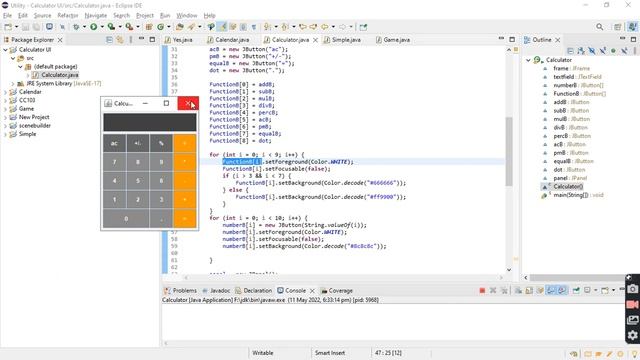 Calculator UI Java Swing смотреть онлайн