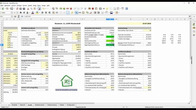 Berechne mit LibreOffice Immobilien als Kapitalanlage (Excel Tool angepasst) смотреть онлайн