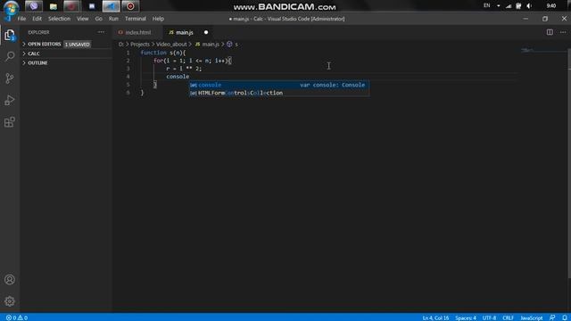 Создаю функцию на JS, которая выводит точные квадраты смотреть онлайн