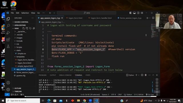 Python Flask Demo: Using a Session with a Logon Page -- Version 2 смотреть онлайн
