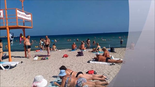 Пляж у пансионата "Динамикс" (Крым, Черноморское) 2016 год смотреть онлайн