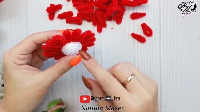 НОВОГОДНИЕ ИГРУШКИ ПУШИСТИКИ СВОИМИ РУКАМИ ИЗ СИНЕЛЬНОЙ ПРОВОЛОКИ #nataliamazerkanzashi