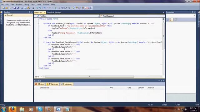 PASSWORD PROTECTED FORM IN VISUAL BASIC - TYPE 4 смотреть онлайн