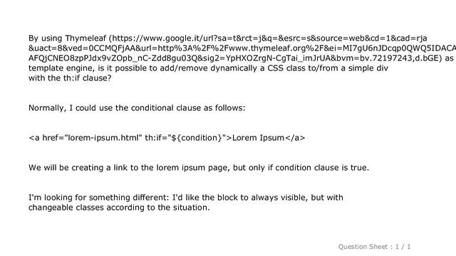 CSS : Thymeleaf: how to use conditionals to dynamically add/remove a CSS class смотреть онлайн