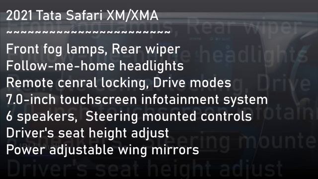 2021 TATA Safari SUV All Variants Detailed Specifications смотреть онлайн