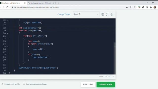 HackerRank | Java | Code | Java Subarray HackerRank Solution смотреть онлайн
