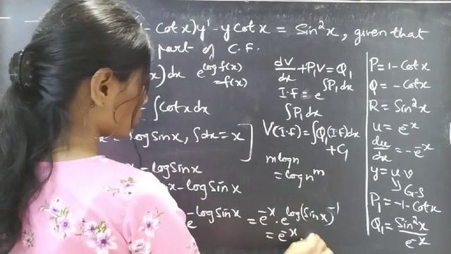 y"+(1-cotx)y'-ycotx=sin^2x, given y=e^-x.. #Reductionoforder L952 смотреть онлайн