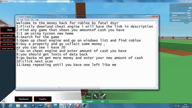 How to hack Roblox money with cheat engine (6.3) смотреть онлайн
